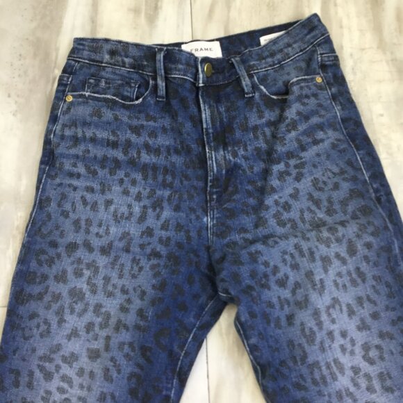 Frame Ali High Rise Leopard-Print Cigarette Jean 28 - Picture 4 of 12